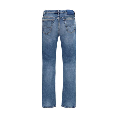 Jacob Cohen Blue Cotton Tapered Jeans