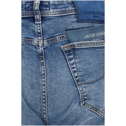 Jacob Cohen Blue Cotton Tapered Jeans