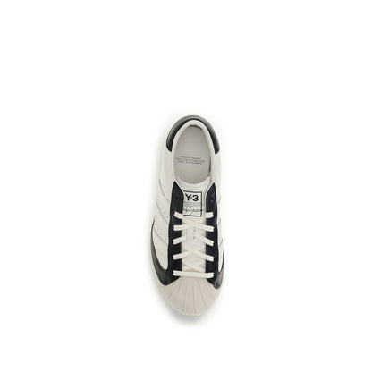 Y-3 White Calf Leather Bos Taurus Low Top Sneakers