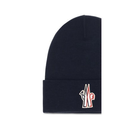 Moncler Grenoble Blue Wool Oves Aries Beanie