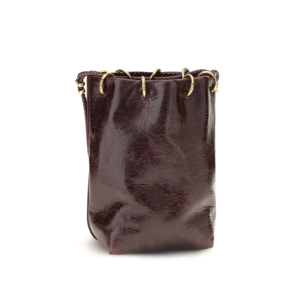Benedetta Bruzziches Brown Calf Leather Bos Taurus Backet Bag