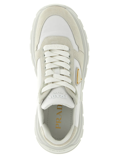 Prada White Polyamide Athletic Sneakers