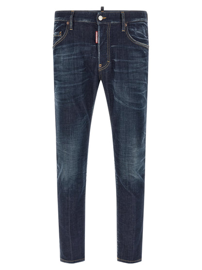 Dsquared² Blue Cotton Straight-Leg Jeans