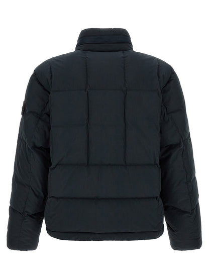 Stone Island Blue Cotton Full-Length Jacket
