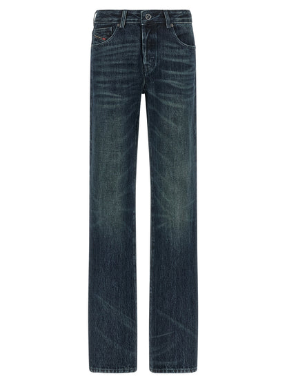 Diesel Blue Cotton Straight-Leg Jeans