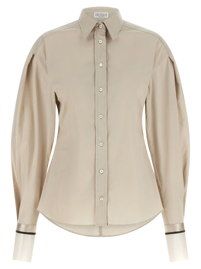 Brunello Cucinelli Beige Cotton Blouse