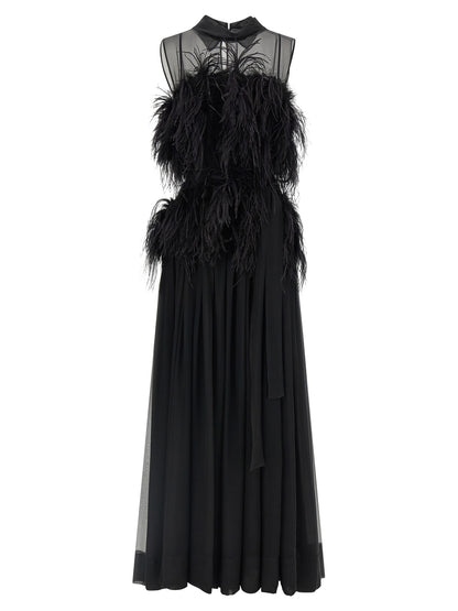 Alberta Ferretti Black Silk Long Dress