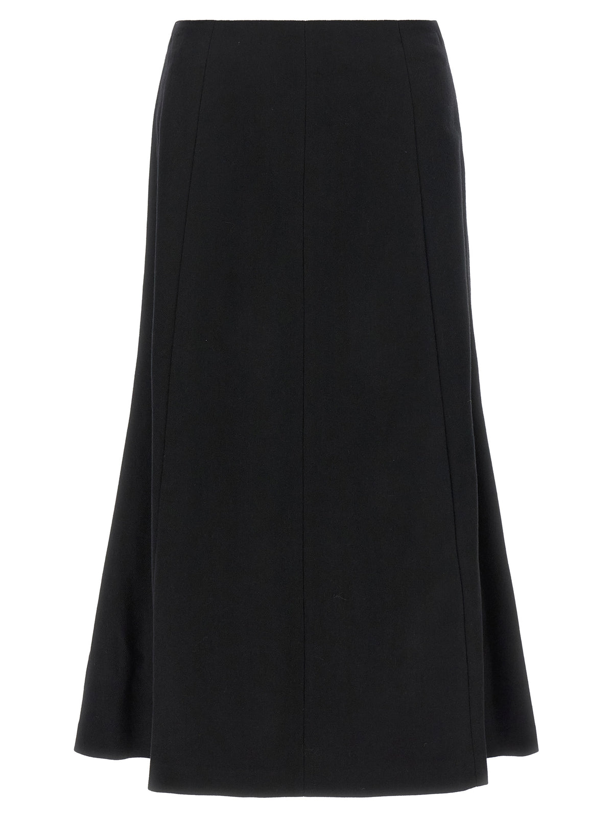 THELATEST Black Polyamide Midi Skirt