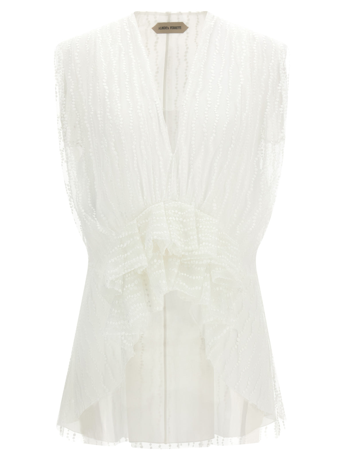 Alberta Ferretti White Polyester Sleeveles T-Shirt