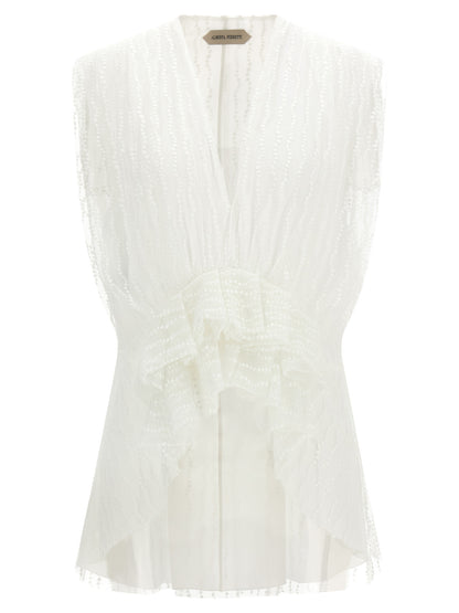 Alberta Ferretti White Polyester Sleeveles T-Shirt