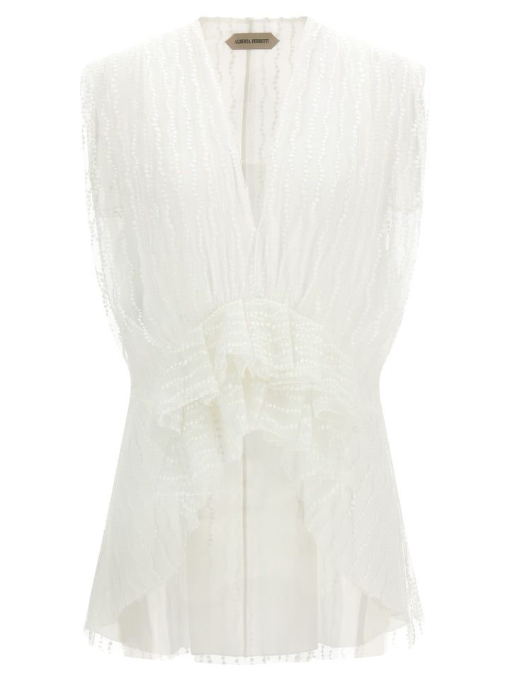 Alberta Ferretti White Polyester Sleeveles T-Shirt