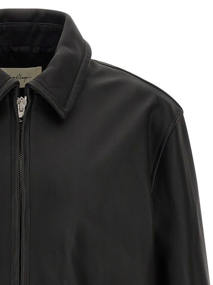SECOND/LAYER Black Calfskin Leather Jacket