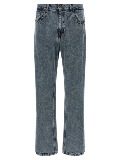 SECOND/LAYER Gray Cotton Relaxed Fit Jeans