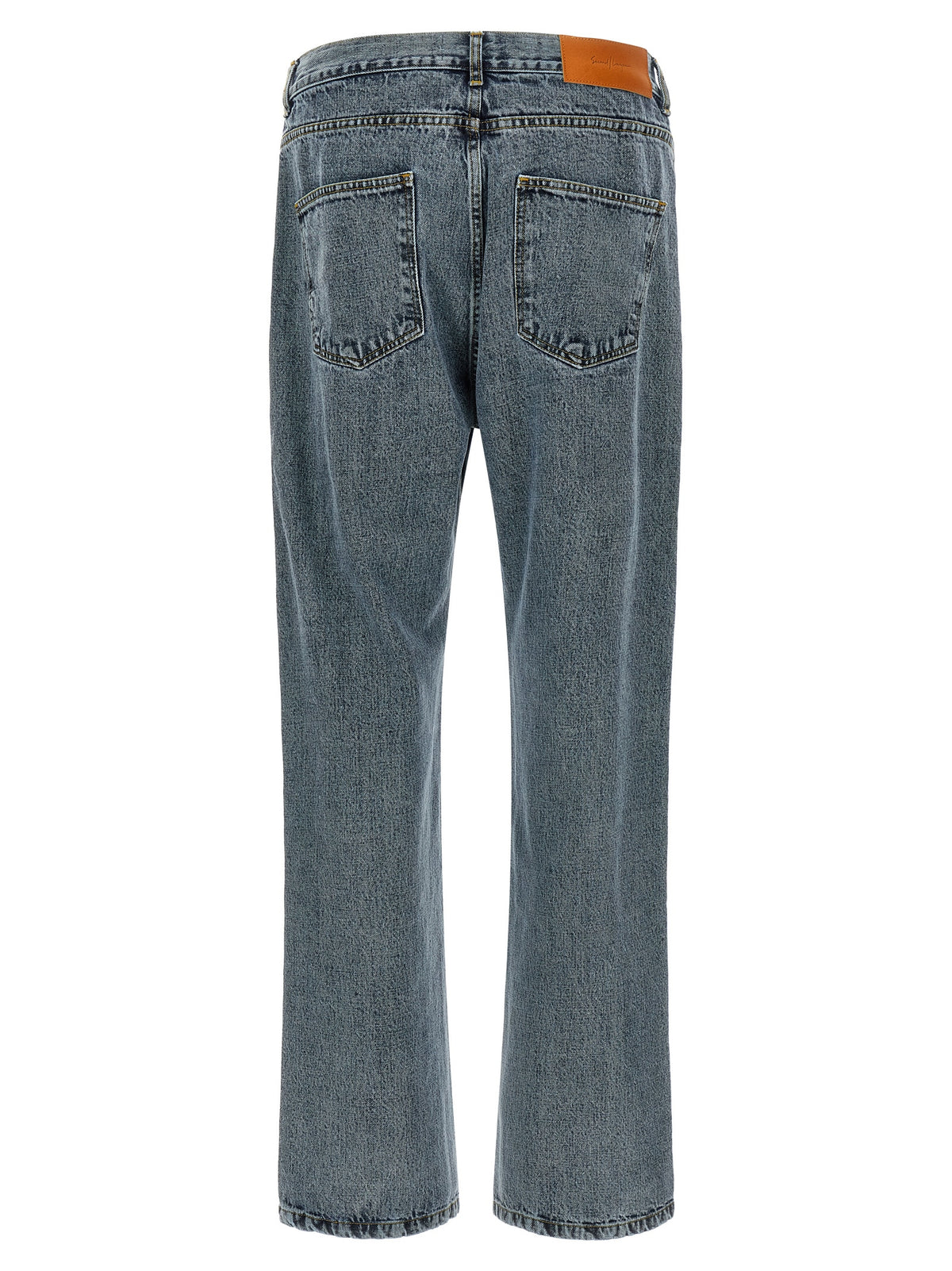 SECOND/LAYER Gray Cotton Relaxed Fit Jeans