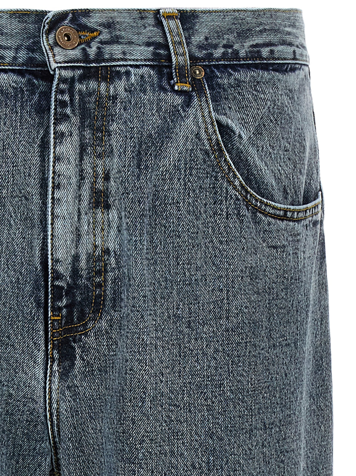 SECOND/LAYER Gray Cotton Relaxed Fit Jeans