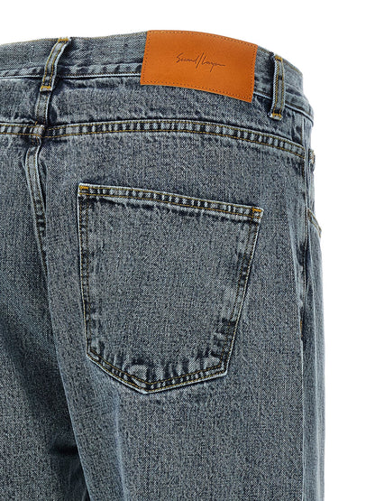 SECOND/LAYER Gray Cotton Relaxed Fit Jeans