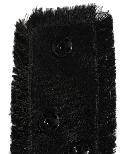 Dolce & Gabbana Black Velvet Wrap Around Tie Cintura Belt