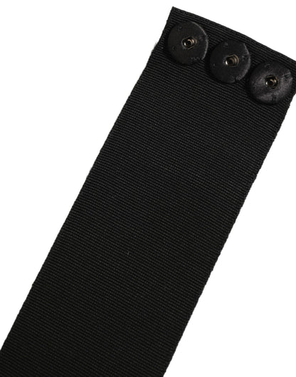 Dolce & Gabbana Black Cotton Wrap Around Tie Cintura Belt