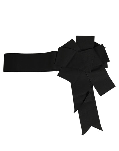 Dolce & Gabbana Black Cotton Wrap Around Tie Cintura Belt