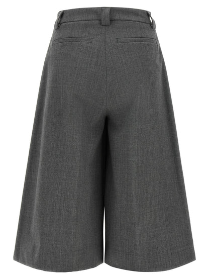 THELATEST Gray Polyester Bermuda Shorts