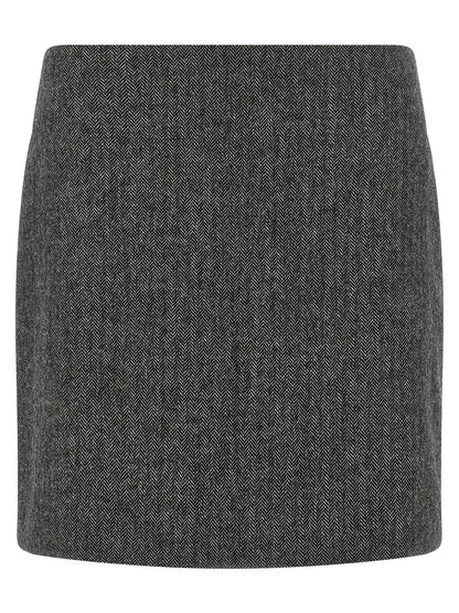 Blazé Milano Gray Virgin Wool Long Skirt