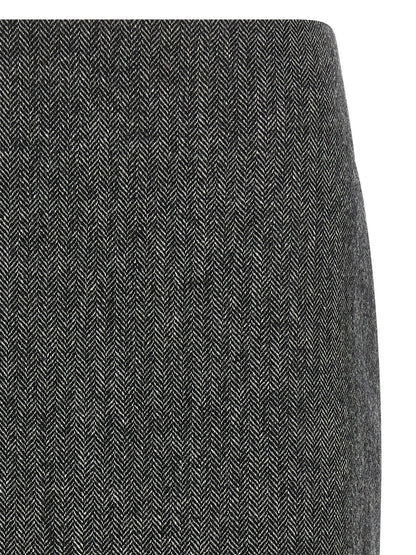 Blazé Milano Gray Virgin Wool Long Skirt