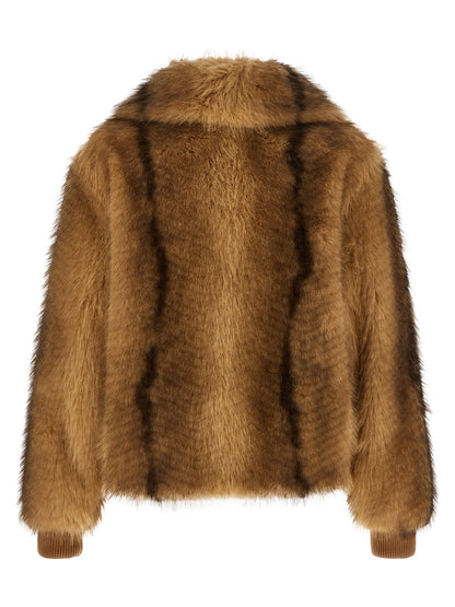 NUDE Beige Polyester Bomber