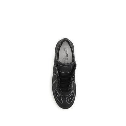 Maison Margiela Black Calf Leather Bos Taurus Low Top Sneakers