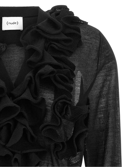 NUDE Black Wool Cardigan