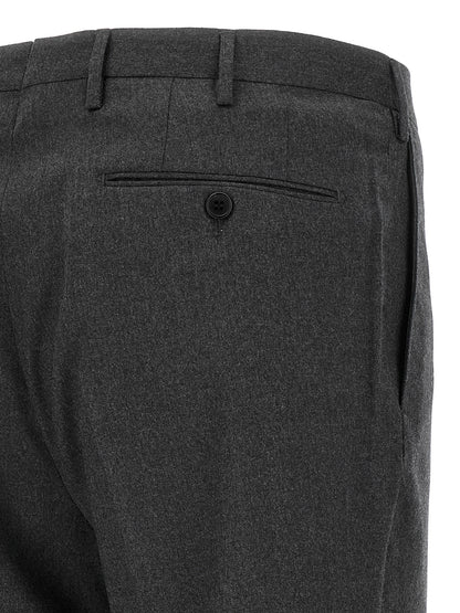 Incotex Gray Virgin Wool Dress Pants