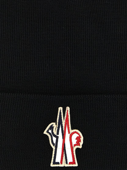 Moncler Grenoble Black Virgin Wool Beanie