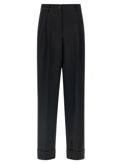 Dolce & Gabbana Black Virgin Wool Dress Pants