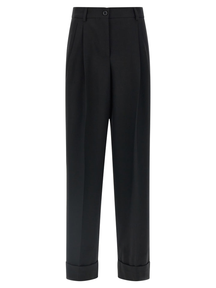 Dolce & Gabbana Black Virgin Wool Dress Pants
