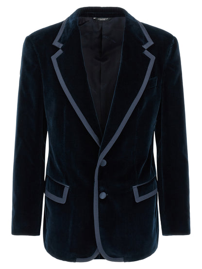 Dolce & Gabbana Blue Cotton Blazer