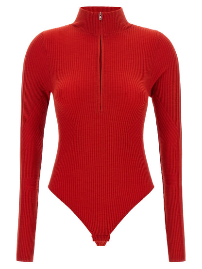 PERFECT MOMENT Red Wool Bodysuit