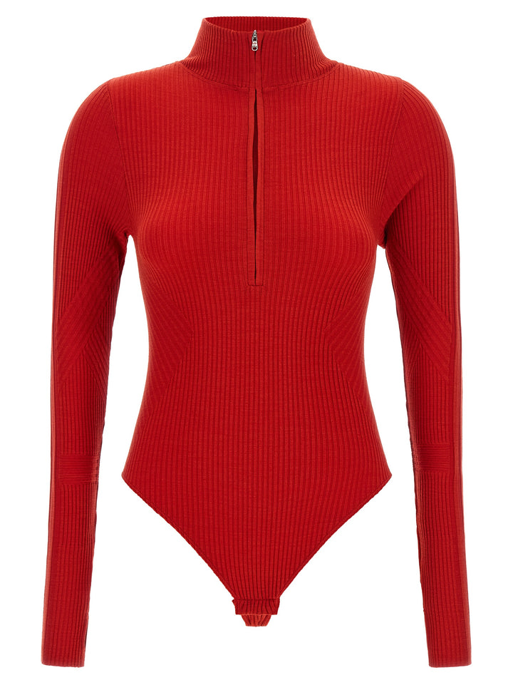 PERFECT MOMENT Red Wool Bodysuit
