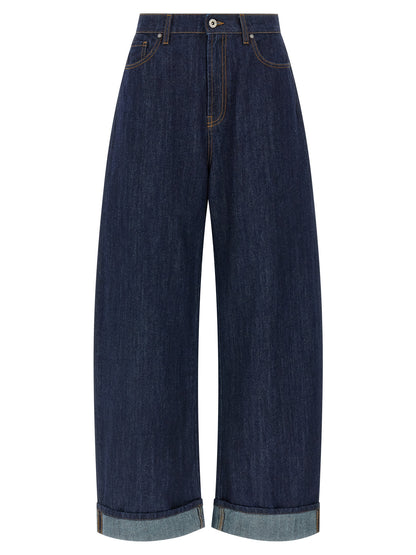 P.A.R.O.S.H. Blue Cotton Relaxed Fit Jeans