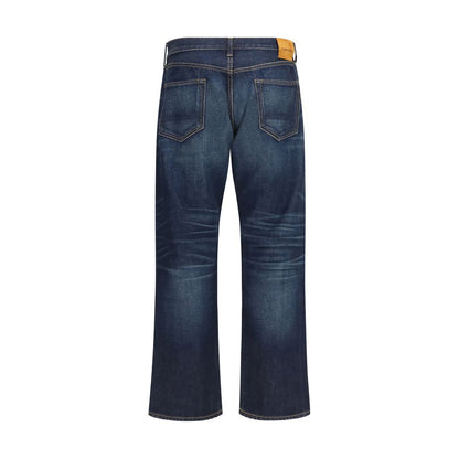 Tom Ford Blue Cotton Straight-Leg Jeans