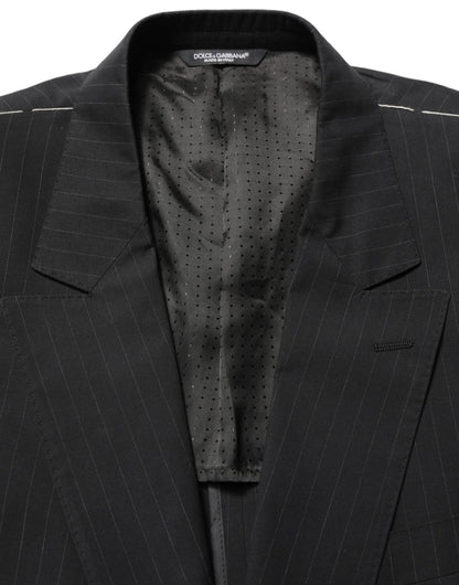 Dolce & Gabbana Black Pinstripe Men Single Breasted Jacket