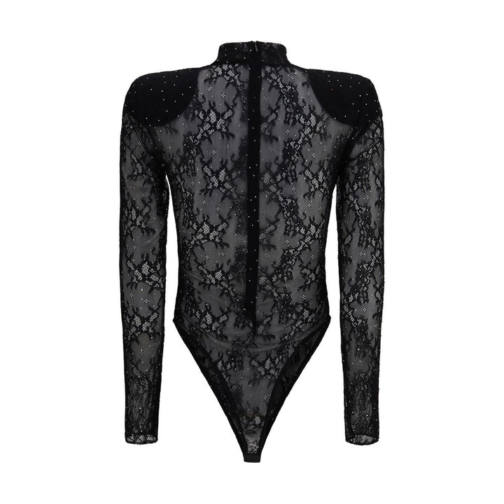 Nissa Black Nylon Bodysuit
