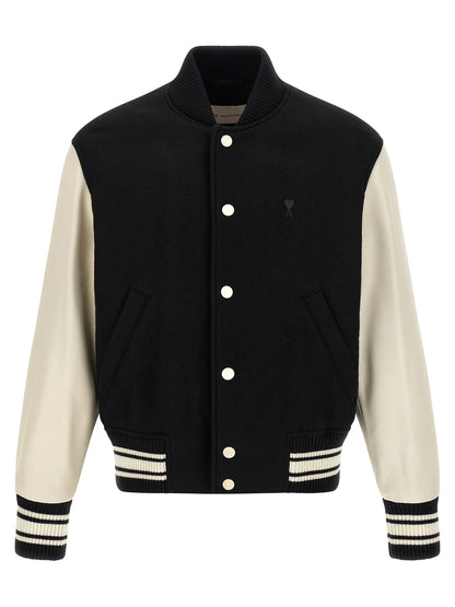 Ami Paris Bicolor Virgin Wool Bomber