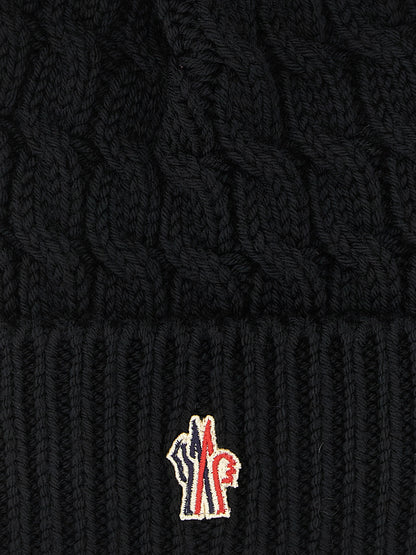 Moncler Grenoble Black Virgin Wool Beanie