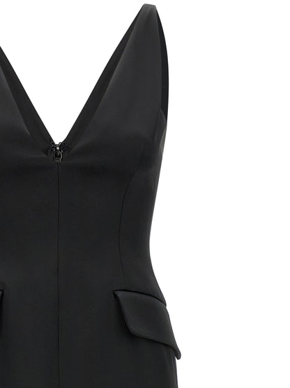 Sportmax Black Acetate Midi Dress