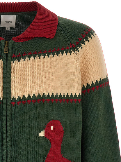 FOUND Bicolor Cotton Cardigan