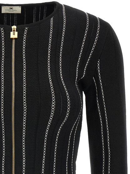 Elisabetta Franchi Black Viscose Cardigan