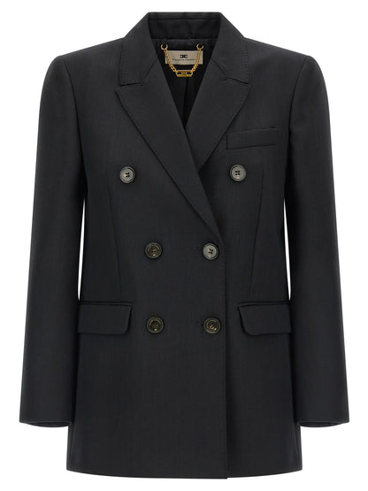 Elisabetta Franchi Black Virgin Wool Blazer