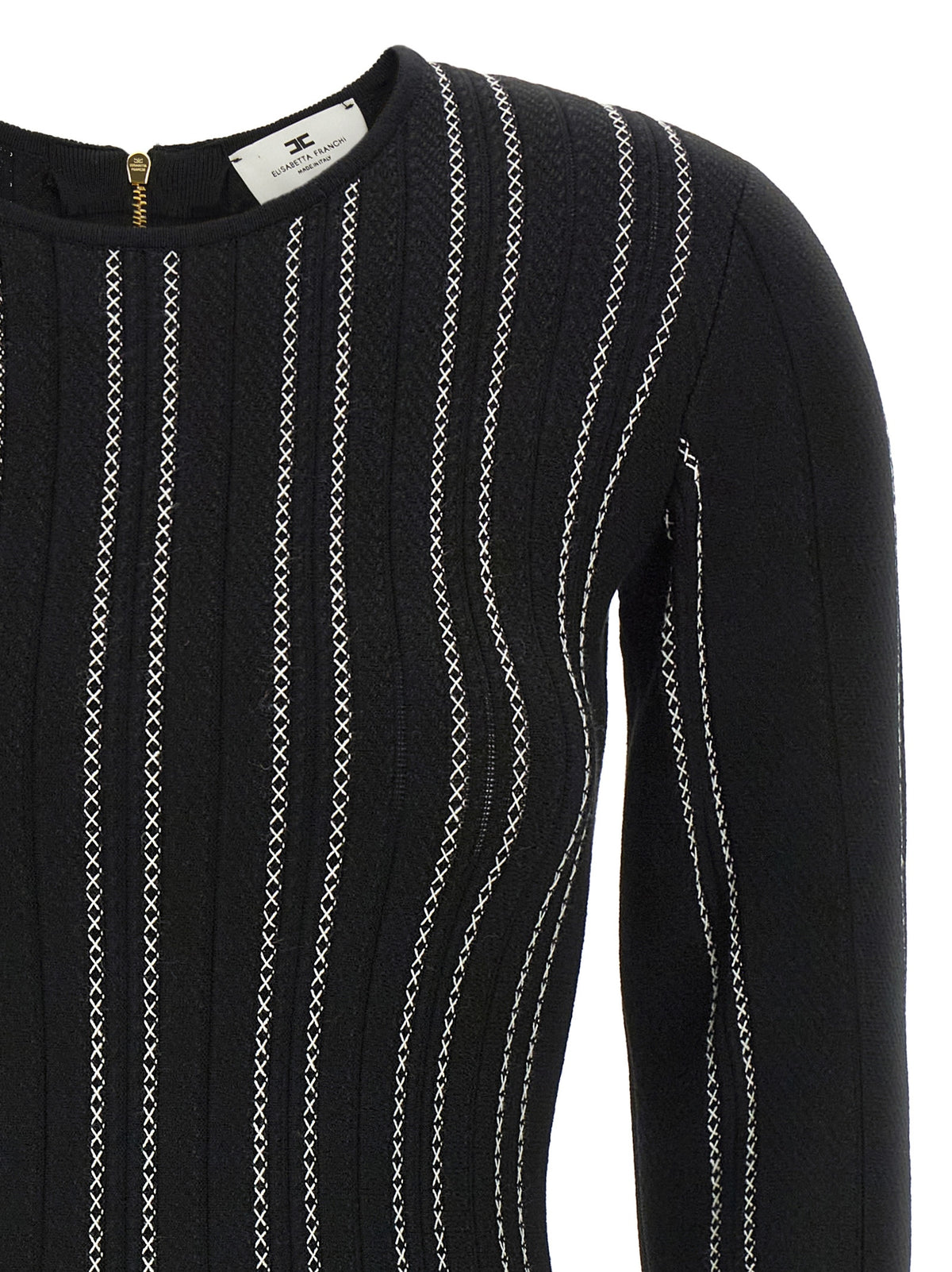 Elisabetta Franchi Black Viscose Short Dress