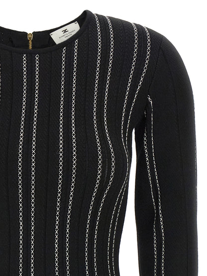 Elisabetta Franchi Black Viscose Short Dress