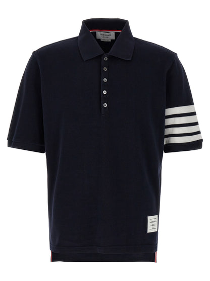 Thom Browne Blue Cotton Polo Shirt