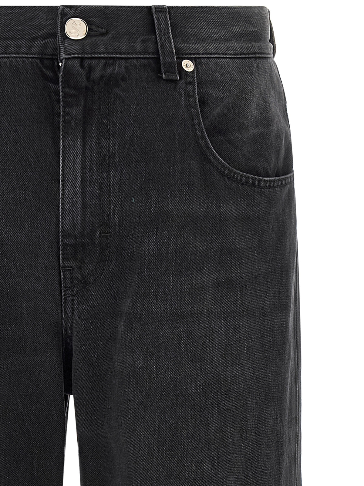 SÉFR Black Cotton Relaxed Fit Jeans